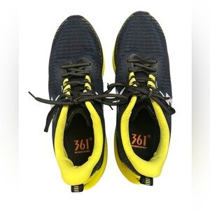 361 Degrees Engage Trail Running Shoes Vibram Sole Black Yellow Men’s 13